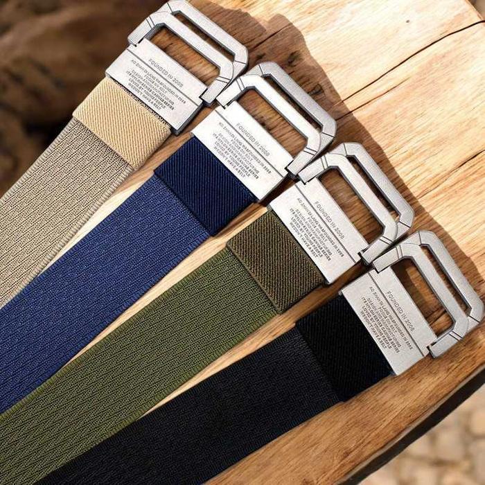 Rhodey Craftman Ikat Pinggang Pria Canvas Buckle Belt - Blue Pasti Ori