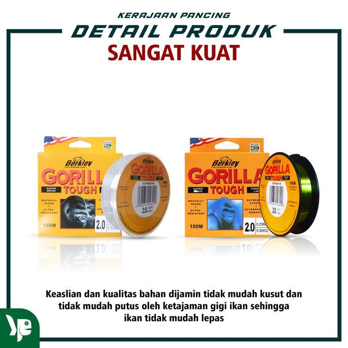 KP- Senar Pancing Berkley Gorilla Tough 100m 2Warna Bahan Nilon Alat Joran Reel