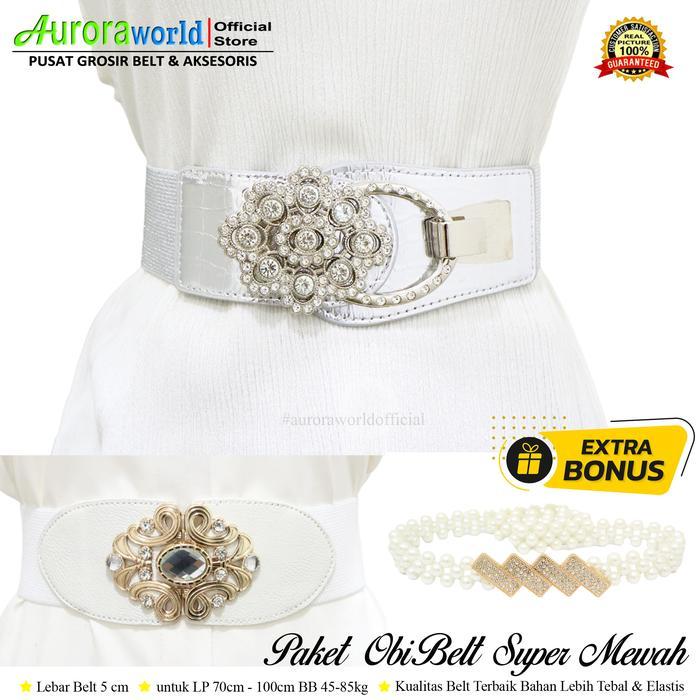 AURORAWORLD Ikat pinggang Mewah mix model belt karet elegan gesper kebaya jeans dress tunik gamis