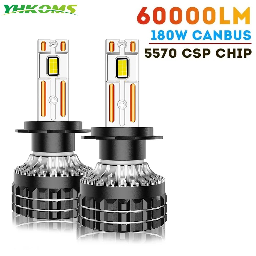 YHKOMS H7 LED 60000LM Headlights H1 H4 H11 H8 H9 9005 9006 HB3 HB4 High Power 180W Super Bright