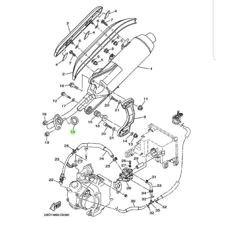 14D-E4613-00 5MX-E4613-00 PAKING FIBER KNALPOT MIO SPORTY SMILE MIO J GT ORI YGP