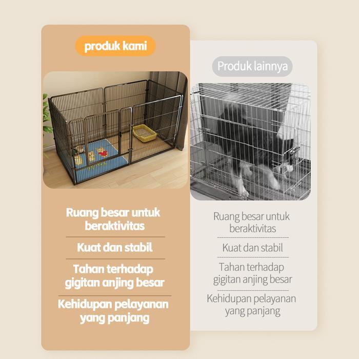 Kandang Anjing Besar Diy/Kandang Hewan Pagar Besi Large Size Pet Cage Anjing Kucing Kandang Pagar