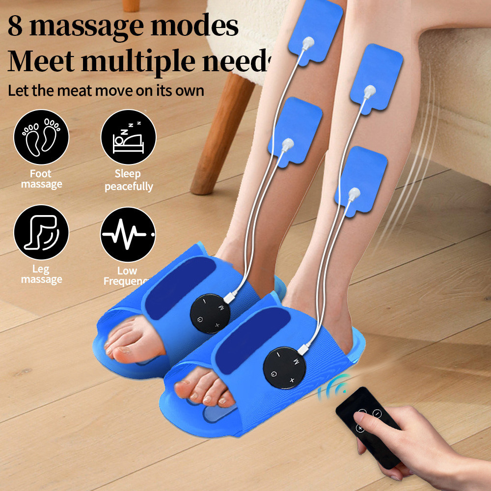 Electric Foot Massager Shoes Ems Pad Rechargeable 8 Adjustable Els Electric Vibrating Foot Muscle