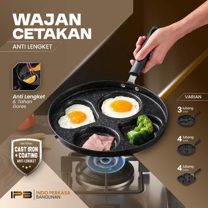 Teflon Cetakan Telur Ceplok Teflon Telur 4 LUbang Anti Lengket High Quality Premium AA214