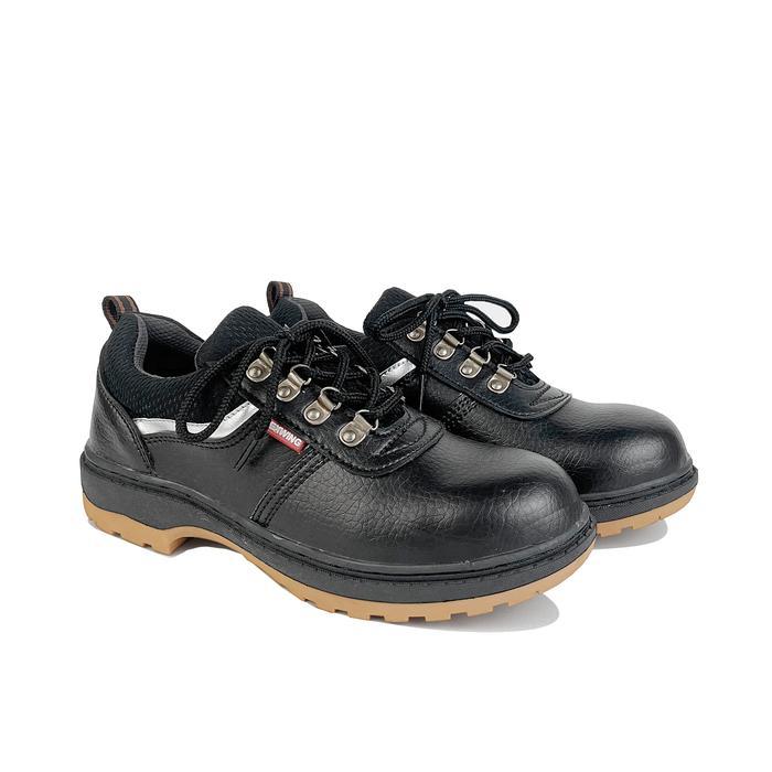 Rexwing-Sepatu Safety Pria Sepatu Kerja Lapangan Ujung Besi Sepatu Proyek Outdoor Shoes Hitam
