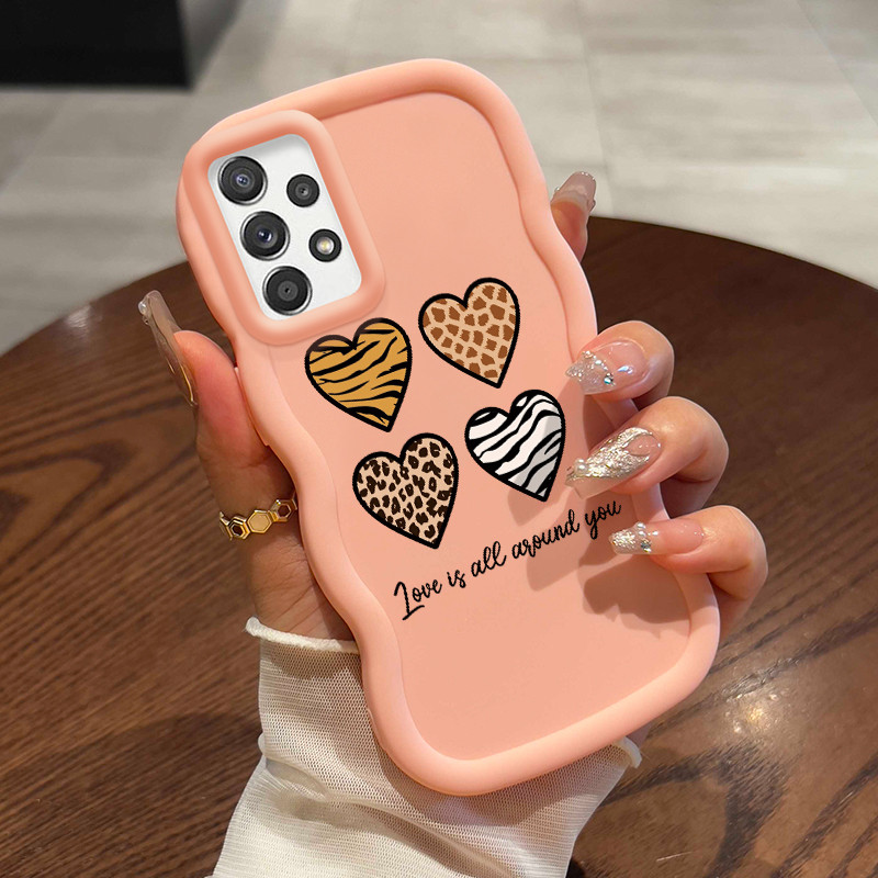 Casing Hp Untuk Samsung A52 4G A52 5G A52s Case Kartun berbentuk hati Cesing Wave Gelombang Kesing F