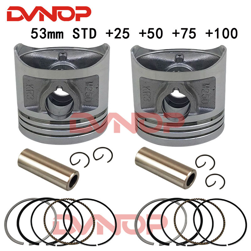 Motorcycle 53 Mm Piston 15 Mm Pin Ring +25 +50 +75 +100 Set For Honda Ca250 Dd250 Cbt250 Ca Dd Cbt