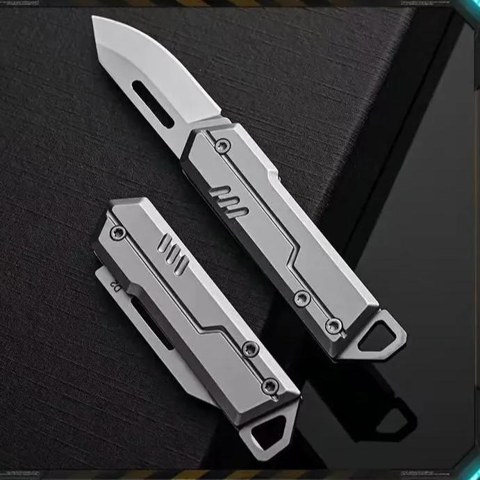 terlaris, best seller pisau mini lipat kecil marking D2 steel handle EDC survival tools 100% ori