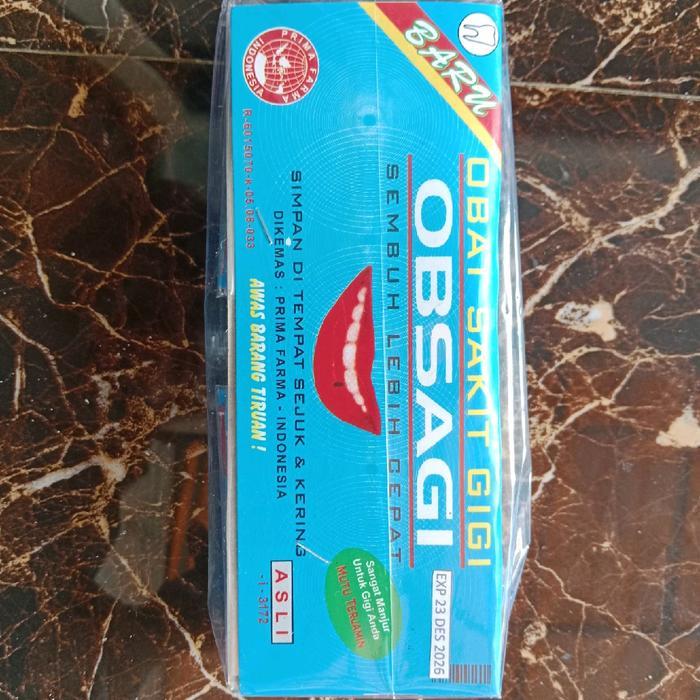 OBSAGI OBAT GIGI SAKIT DEWASA - REDAKAN SAKIT GUSI DAN KEPALA ( 1 PACK ISI 20 SACHET)