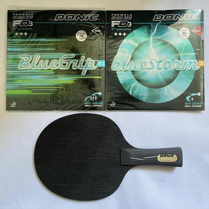 BAT TENIS MEJA DONIC BLACK DEVIL KOMPIT KARET DONIC SERANG SET