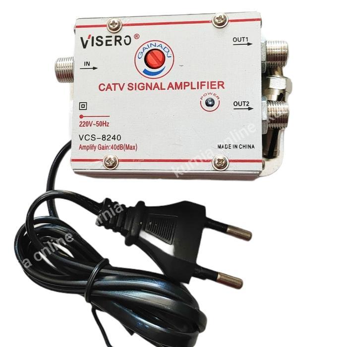 Boster CATV 2TV 8TV Amplifier Penguat Sinyal TV UHF Siaran Digital Model 102DMK6 Rentang Frekuensi