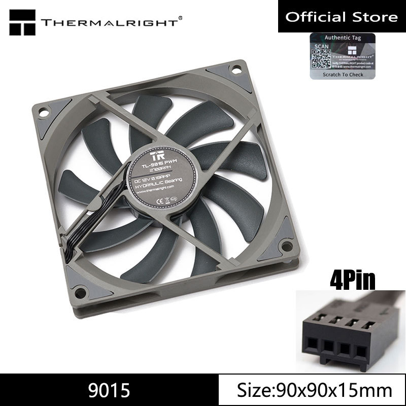 BESTPRICE Thermalright TL-9015 9cm ultra-thin fan hydraulic bearing 9cm 4pin PWM 2700rpm chassis fan