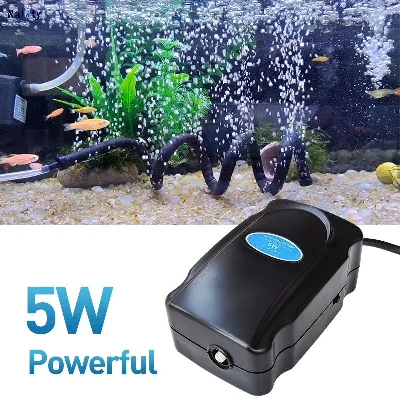 5W Aquarium Silent Air Pump 220V-240V 110V Fish Tank Quiet Oxygen Pump Accessories Bubble Pump Air