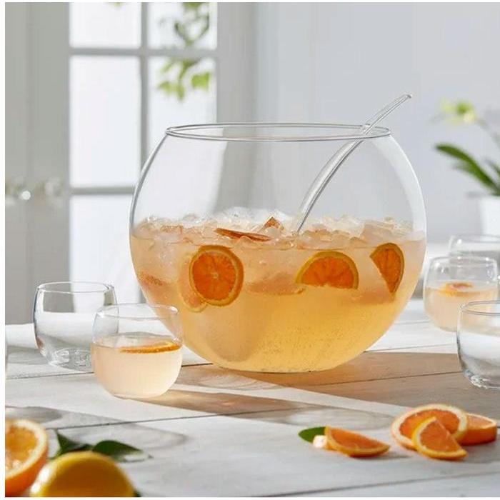 Set mangkuk saji dengan gelas punch bowl mangkok es cocktail sop buah
