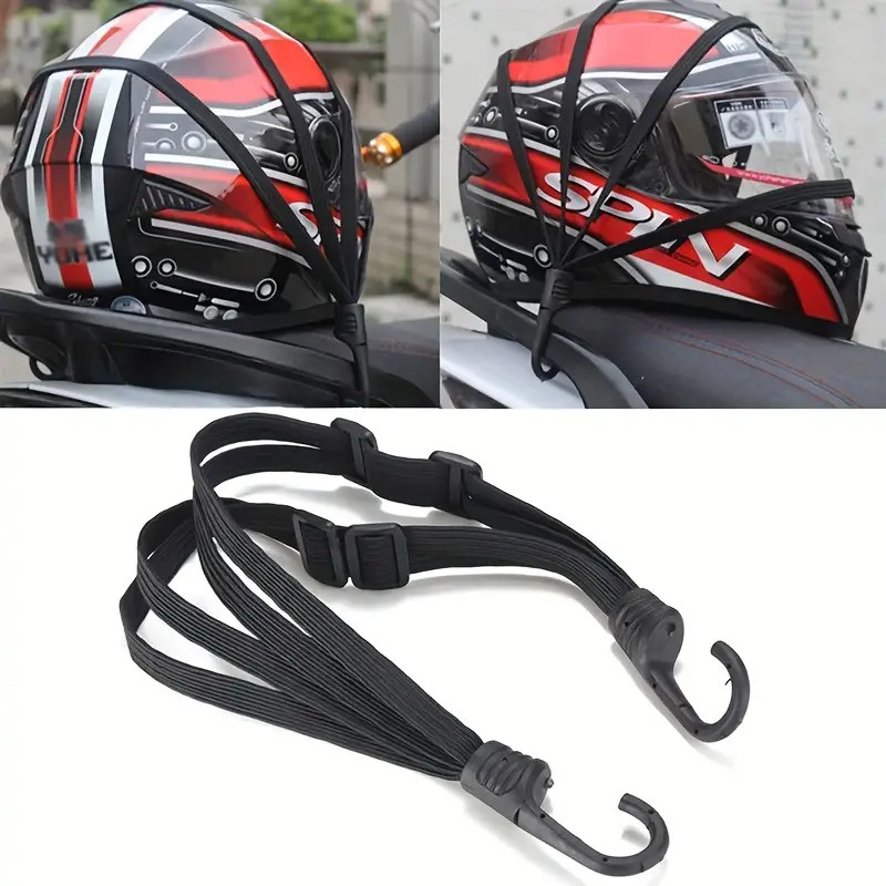 1Pc Motorcycle Elastic Suitcase With Safety Hook-Versatile Helmet Mesh Gear Transport Durable And