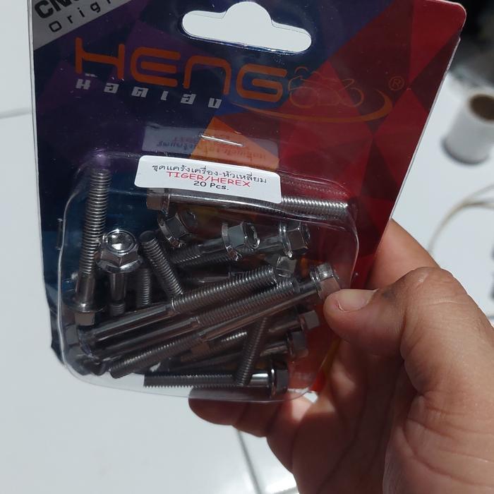 Baut Bak Mesin Dan Kopling 2 Kunci Stainless Tiger / Herex Heng Thaila
