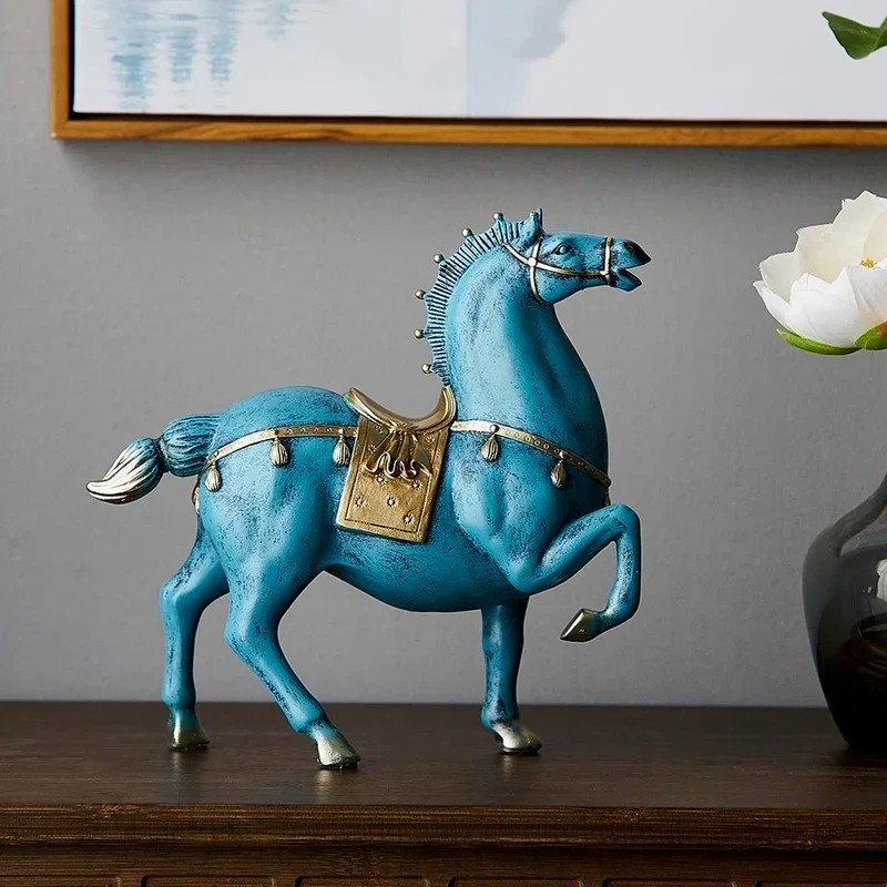 Horse Sculpture Home Decoration Accessories Chinese Style Living Room Decoration Dengshui Statue