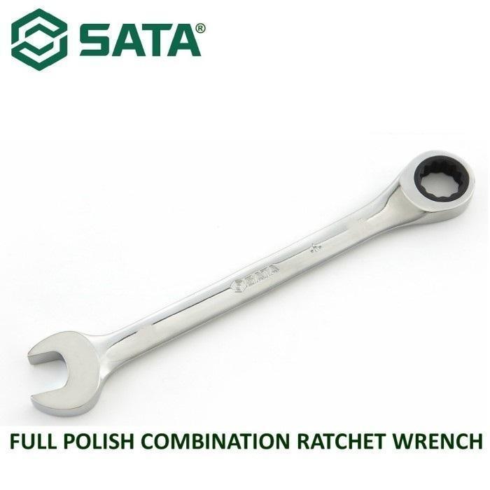 KUNCI RING PAS 30 MM 43218 FULL POLISH COMBINATION RATCHET WRENCH SATA