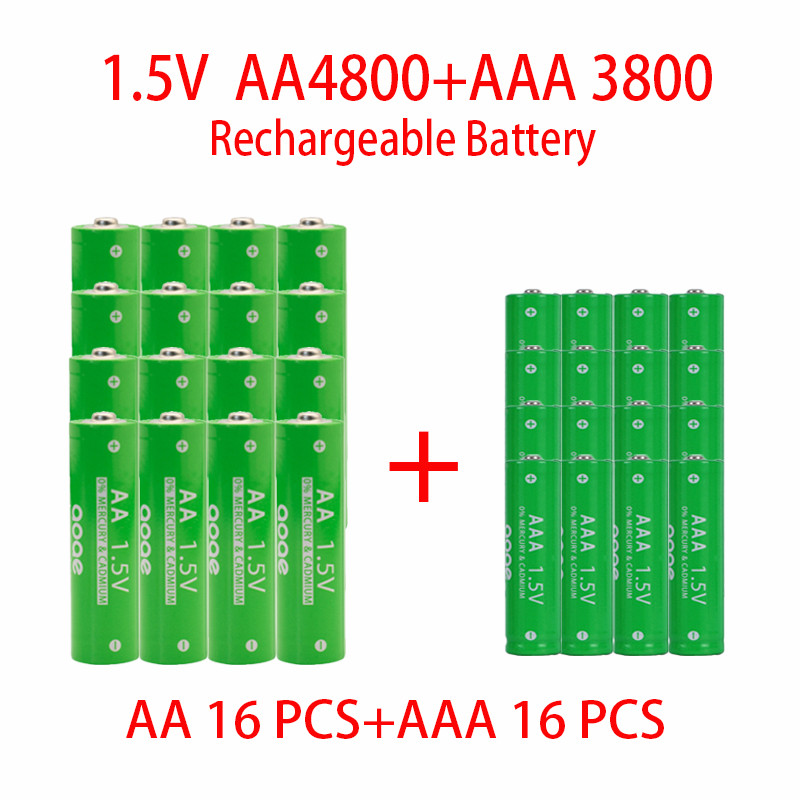 AA and AAA 1.5V Rechargeable battery AA 4800mAh  Rechargeable battery   AAA 3800mAh  Rechargeable ba