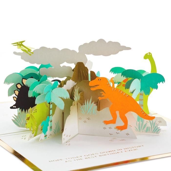 Greeting Card- Kartu Ucapan- Hallmark- Birthday- Dinosaurs 3D Pop- Up