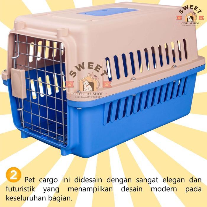PET CARGO XL - PET CARRIER(BONUS TRAY) - KANDANG CARGO KUCING ANJING SIZE XL 60X40X40