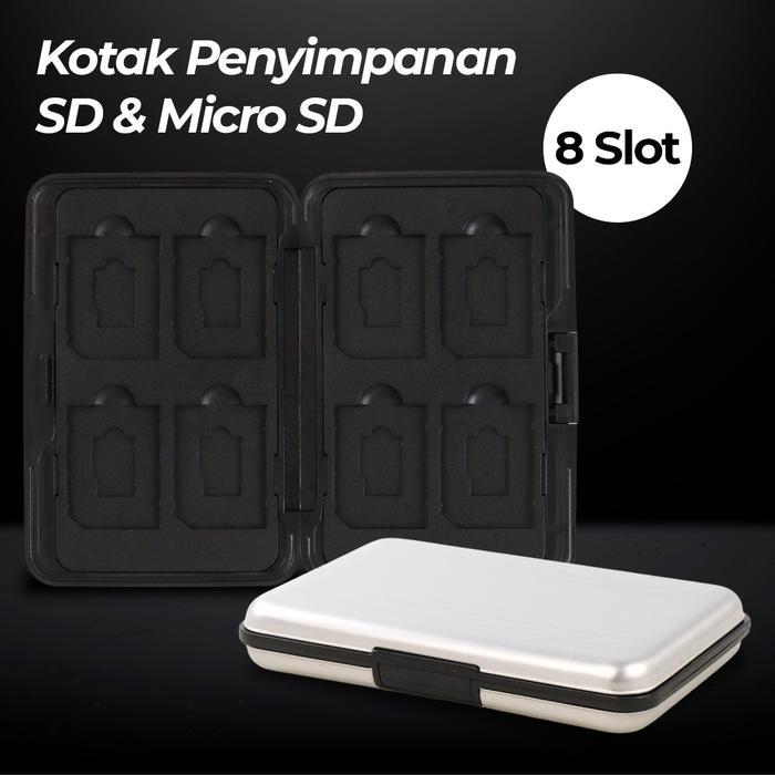 SD & Microsd Storage Box 8 Slot Aluminium