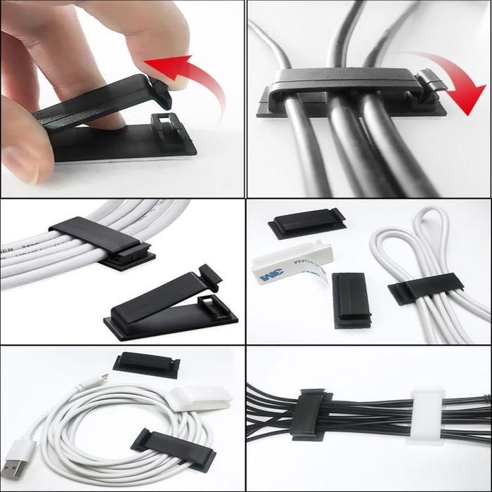 10 pcs Klip Kabel Tempel / Penjepit Kabel Dinding / Klip Kabel Dinding