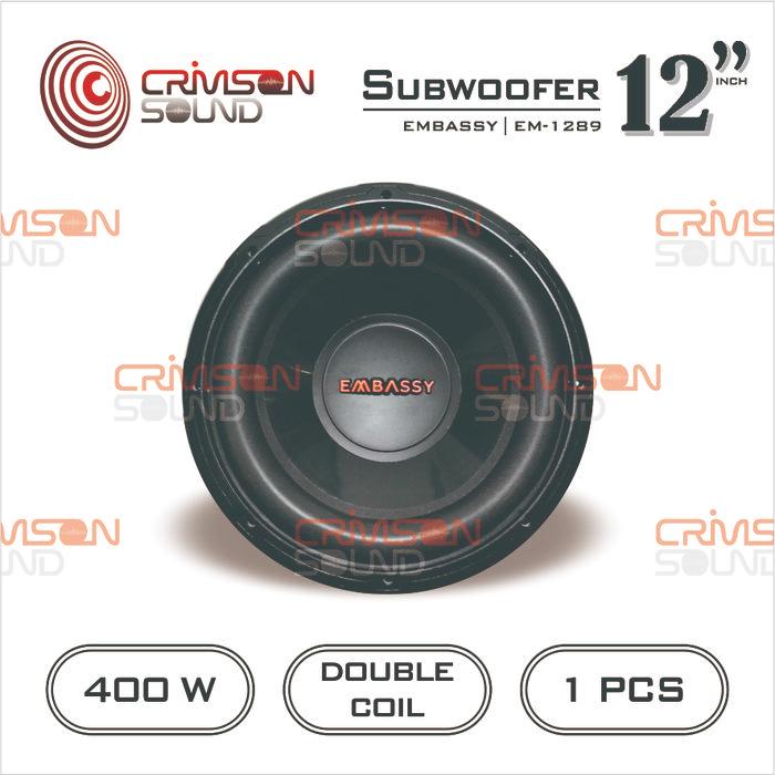 (COD) SPEAKER SUBWOOFER EMBASSY EM - 1289 DOUBLE COIL 12 Inch
