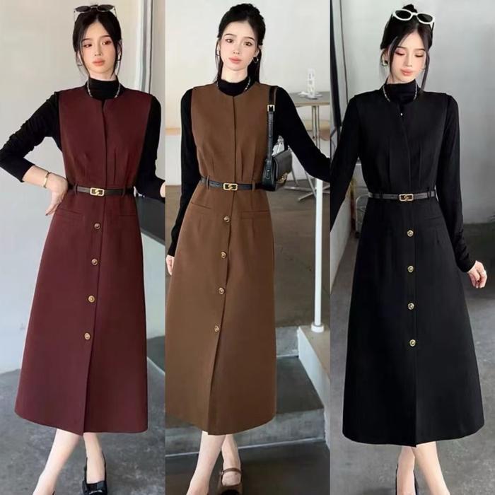 Vaoutfit Rossy Set Overall Tunik Premium Wanita Kerja Kasual