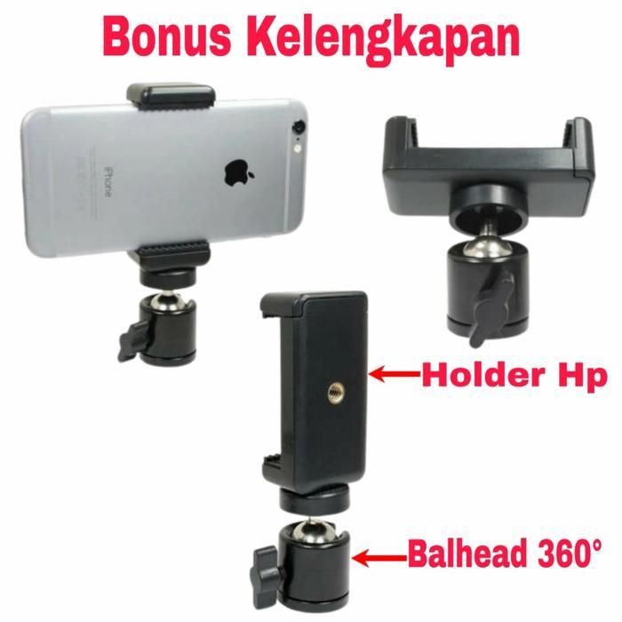 Tripod Hp Stand Ringlight 2M Smartphone With Ballhead Holder U Lighstand Kaki 3 Redy Stok