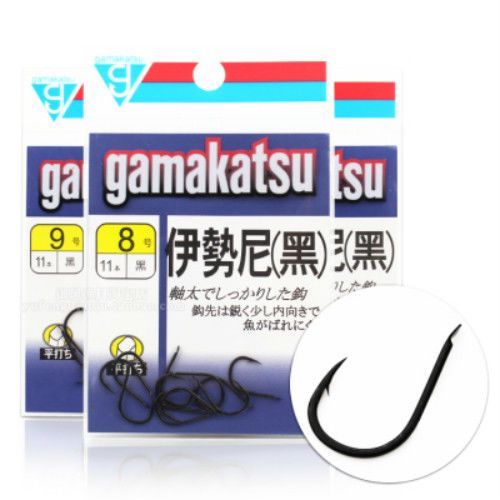 High quality Japan Gamakatsu black barbed hooks high carbon steel hooks super wearable sharp