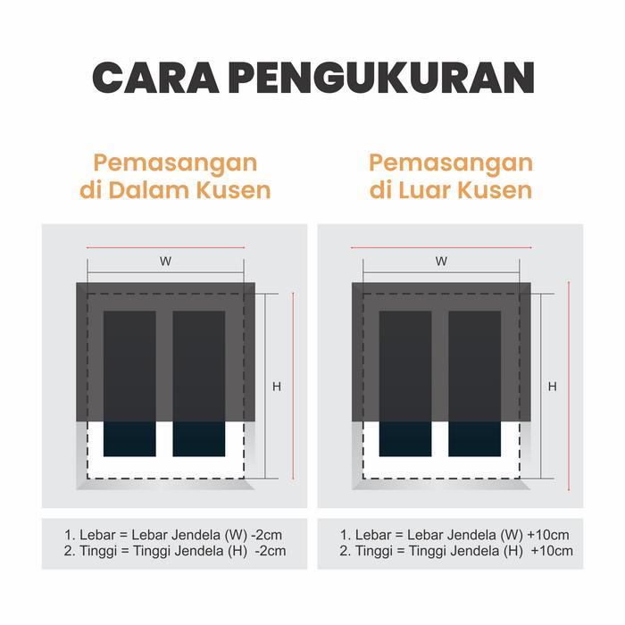 Roller Blinds Dimout - Tirai Jendela - Tirai Gulung Jendela