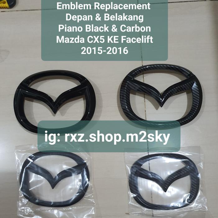 Emblem Depan Belakang Mazda Cx5 Facelift 2015 2016 Carbon Piano Black