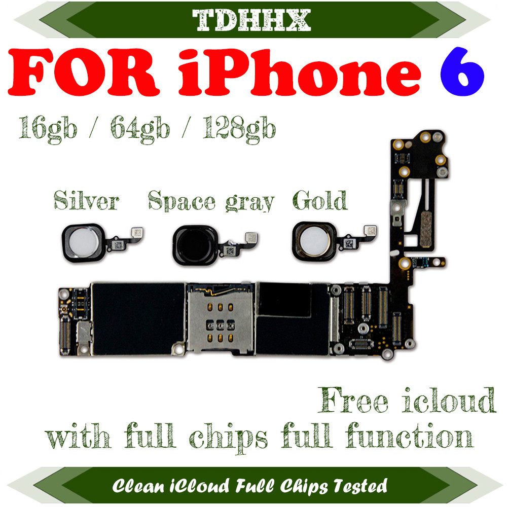 Working Mainboard For 6 With Touch Id Fingerprint Full Chi Motherboard 16G 64G 128Gb Logic Board