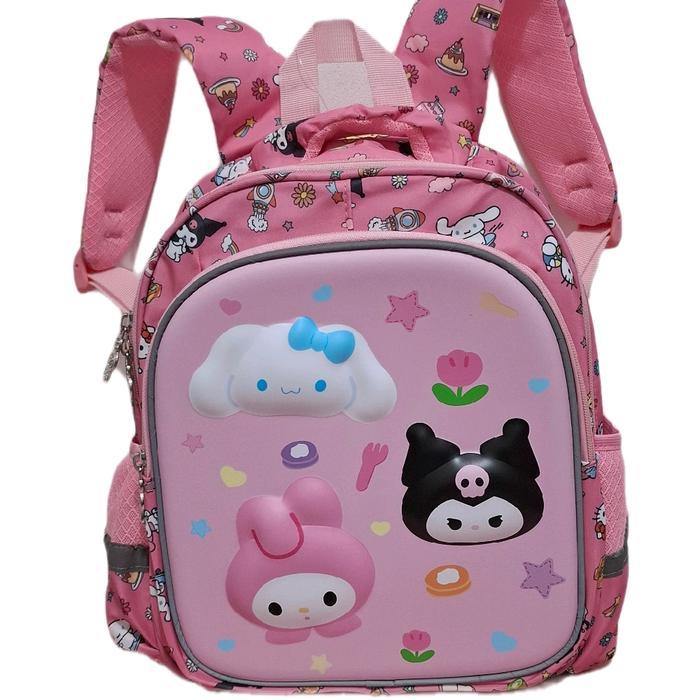TERMURAH Tas Sekolah Anak Perempuan Usia TK Karakter Kuromi Cmr Mld 13 Inch Timbul 3 Dimensi HSD