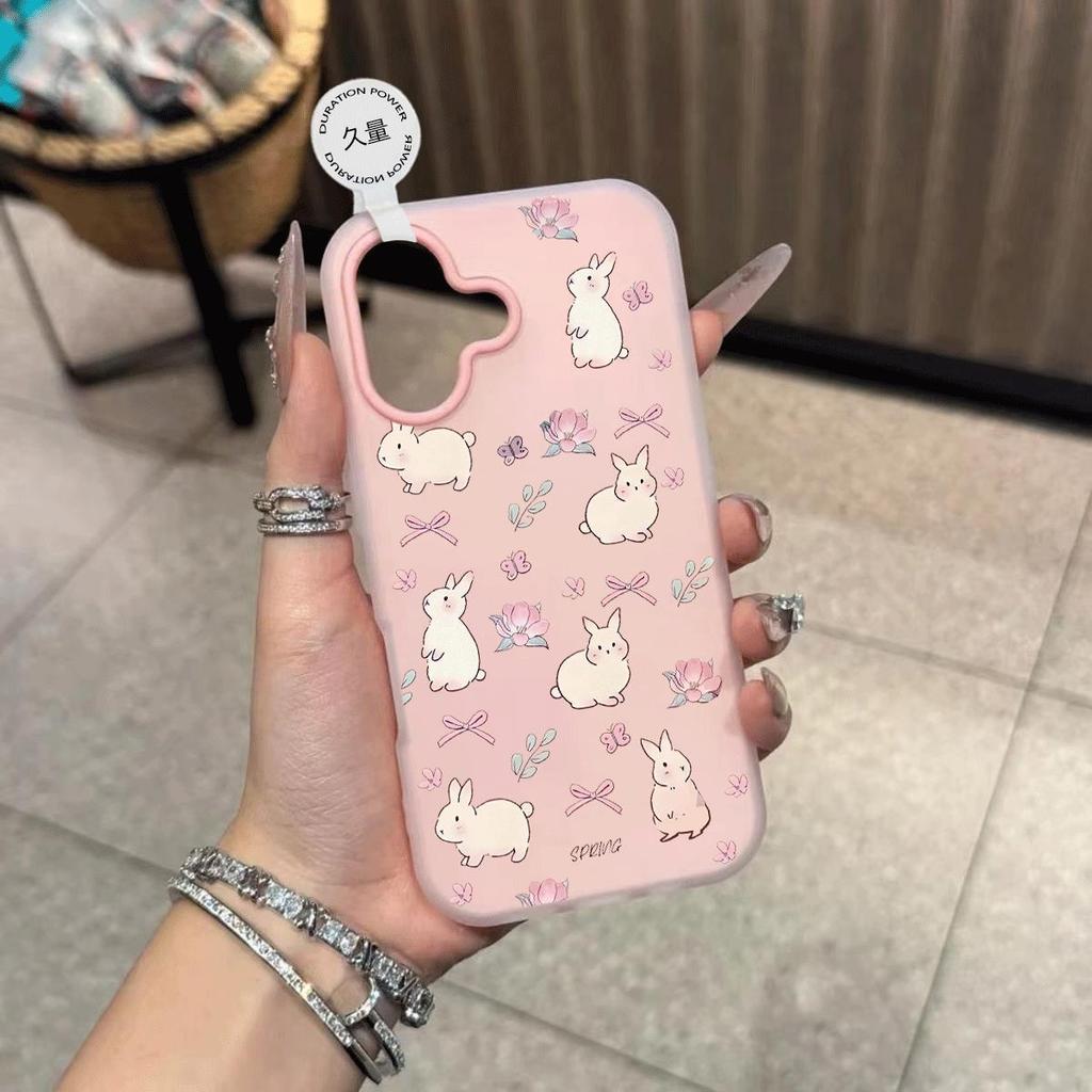 Elegan 2 In 1 Putih Pink Case Realme C85 Pro 60X C71 C75 C75X Case