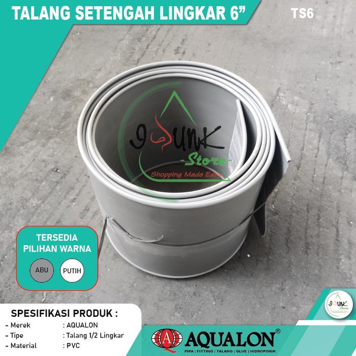 Talang Air Pvc Oval 6 Inch Aqualon Panjang 4 Meter / Rain Gutter 6 Inch / Talang Air Setengah