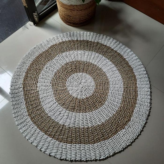 Promo Rug Anyaman Seagras 120Cm Premium / Karpet Bulat / Karpet Anyaman Floor Mat Murah Original