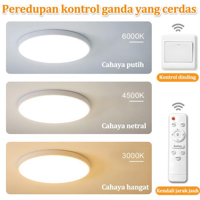 COD LAMPU PLAFON MINIMALIS 3 WARNA 12W REMOTE CEILING LAMP PLAFON RUMAH LAMPU LED