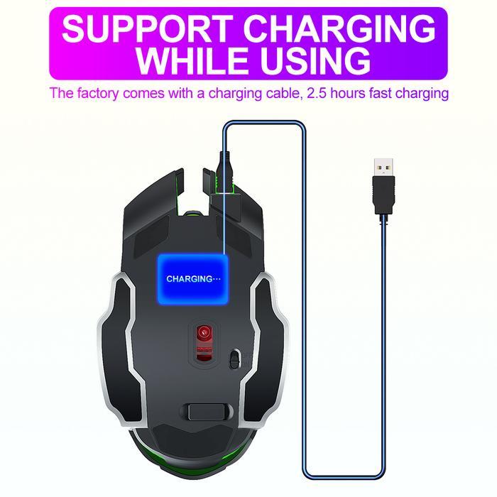 New Wireless Mouse Charging Gaming Mouse Mute Backlit Mouse