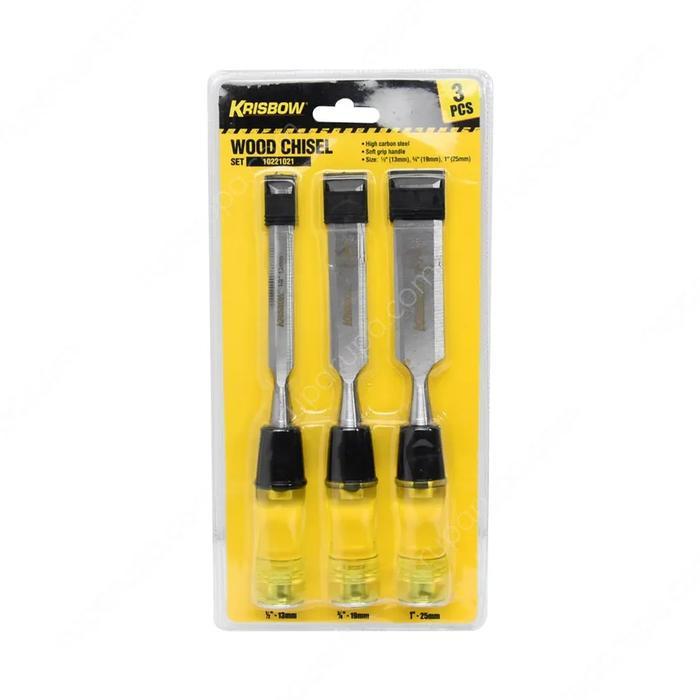 krisbow set 3 pcs pahat kayu wood chisel