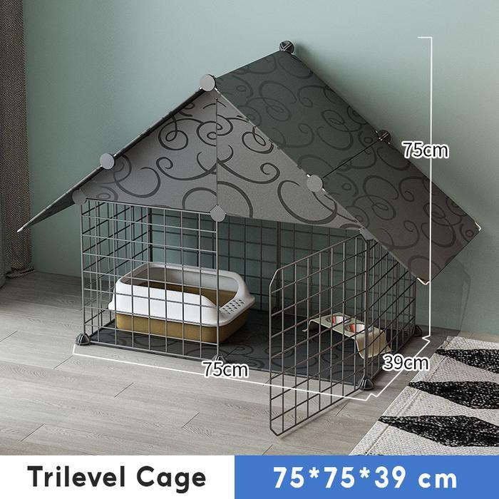 Kandang Kucing Pagar 1 Set Kandang Anjing Besar Rumah Kucing Kandang Kawat Hewan Kandang Kucing