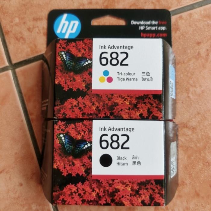 Tinta Hp 682 Black & Colour Original Tinta Priter Hp Deskjet 6000, 6400 , 1200 , 2300 , 2700, 2775,
