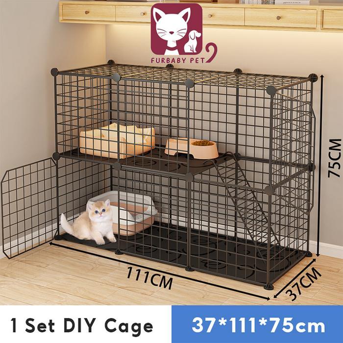 Kandang Kucing Pagar 1 Set Kandang Anjing Besar Rumah Kucing Kandang Kawat Hewan Kandang Kucing Tbk