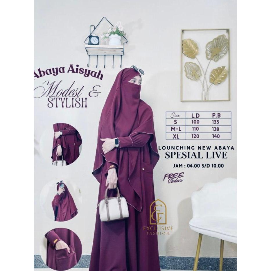 Abaya Anti Uv Aisyah Premium Bahan Sabrina Antiuv Gamis SyarI Elegan & Nyaman Free Cadar Tbk