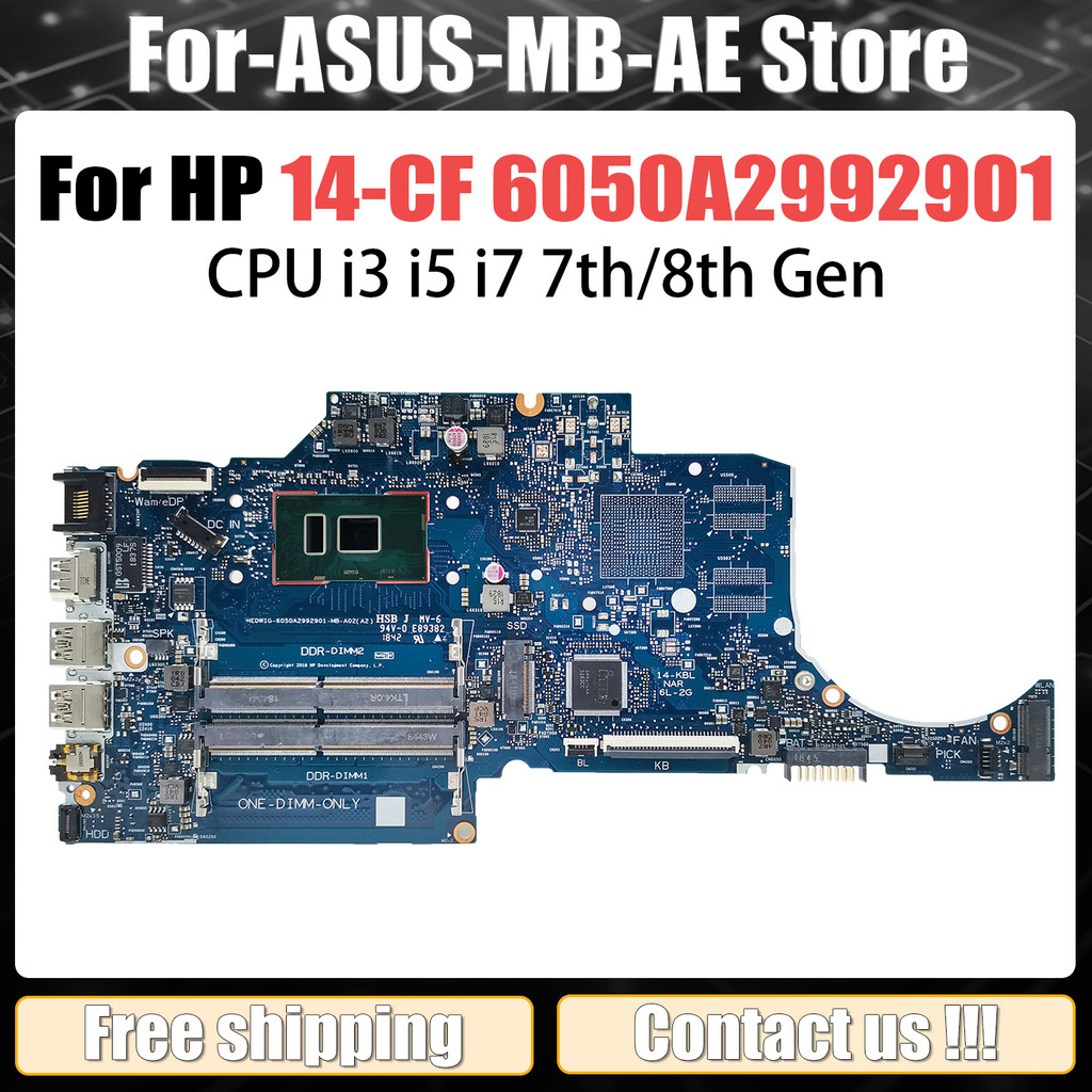 For Hp Highperformance Mainboard 6050A2992901 Laptop Motherboard Pavilion 14-Ck 14-Cf Cpu I3 I5 I7