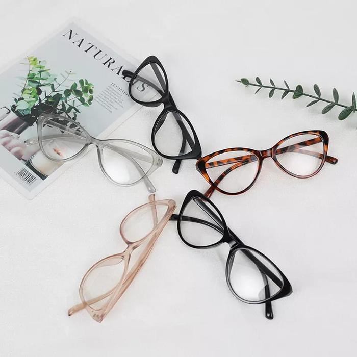 Kacamata Antiradiasi Frame Cat eye Lensa Transparan Korea Wanita Aksesoris Fashion Cat Eye Terbaru