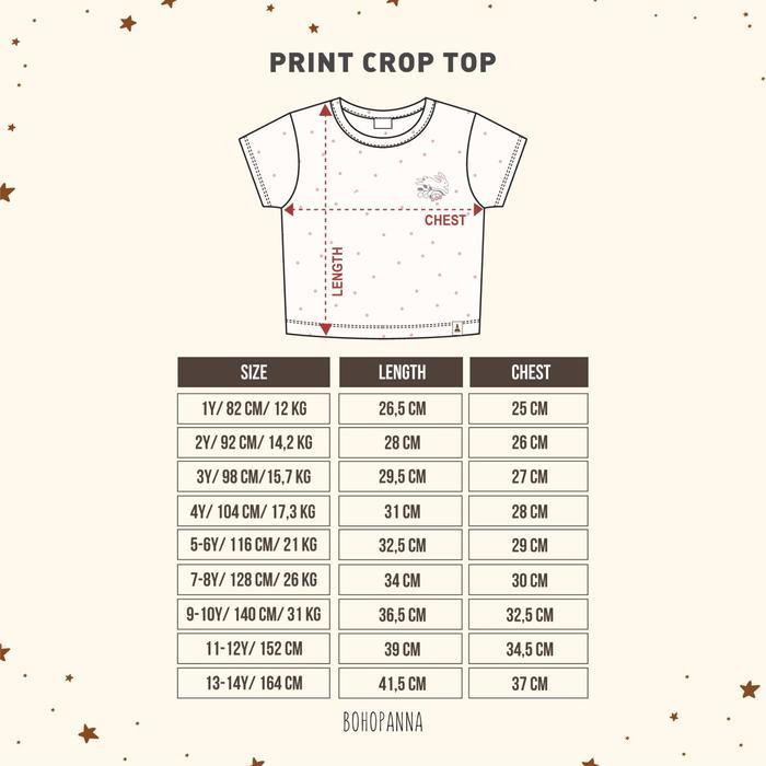 Bohopanna - Print Crop Top - Crop Top Anak - Atasan Anak Perempuan - Kaos Anak Perempuan