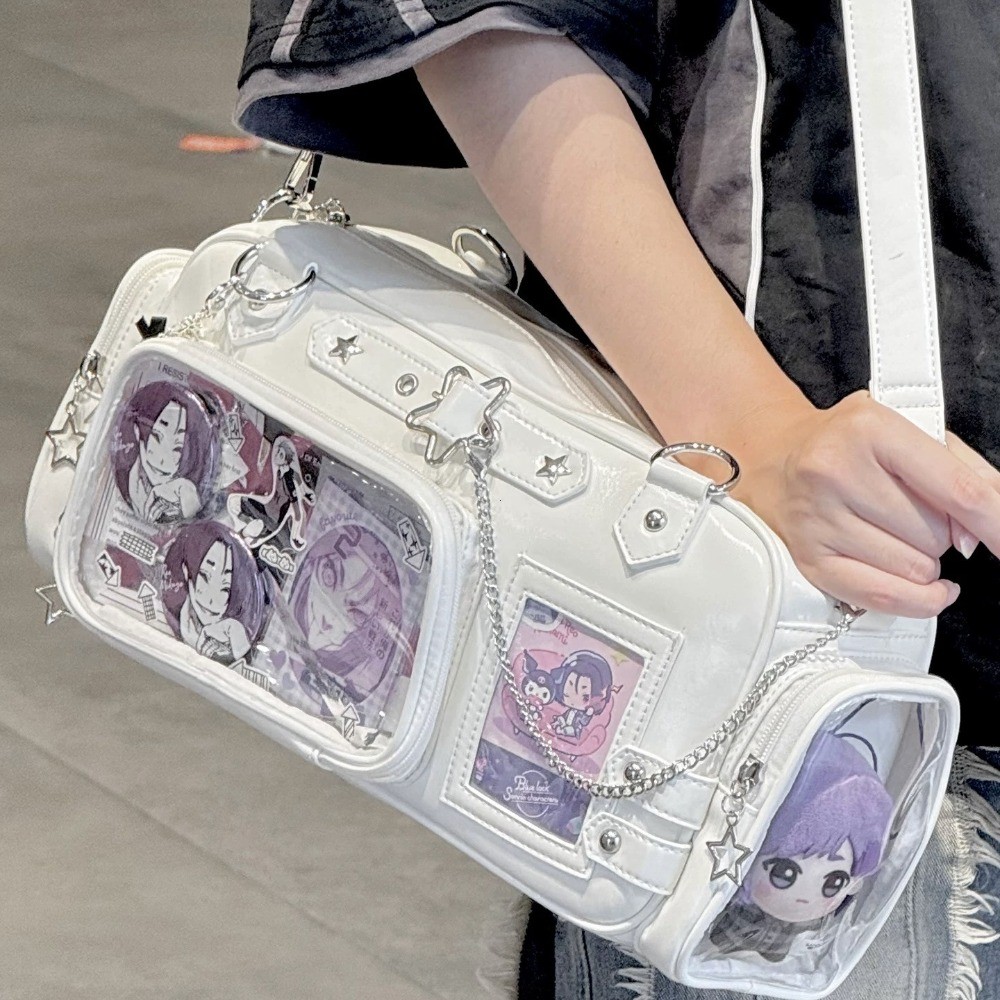 Star Chain Y2k Harajuku Shoulder Itabag Blue Lolita Girl Pain Bags Transparent Japanese Crossbody