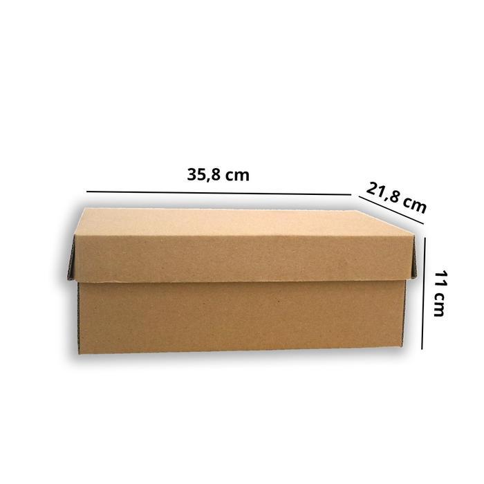 DISKON (INP) TOKODUS TKI - DUS SEPATU SENDAL KRAFT 35,8 X 21,8 X 11 CM E-FLUTE SINGLE WALL POLOS